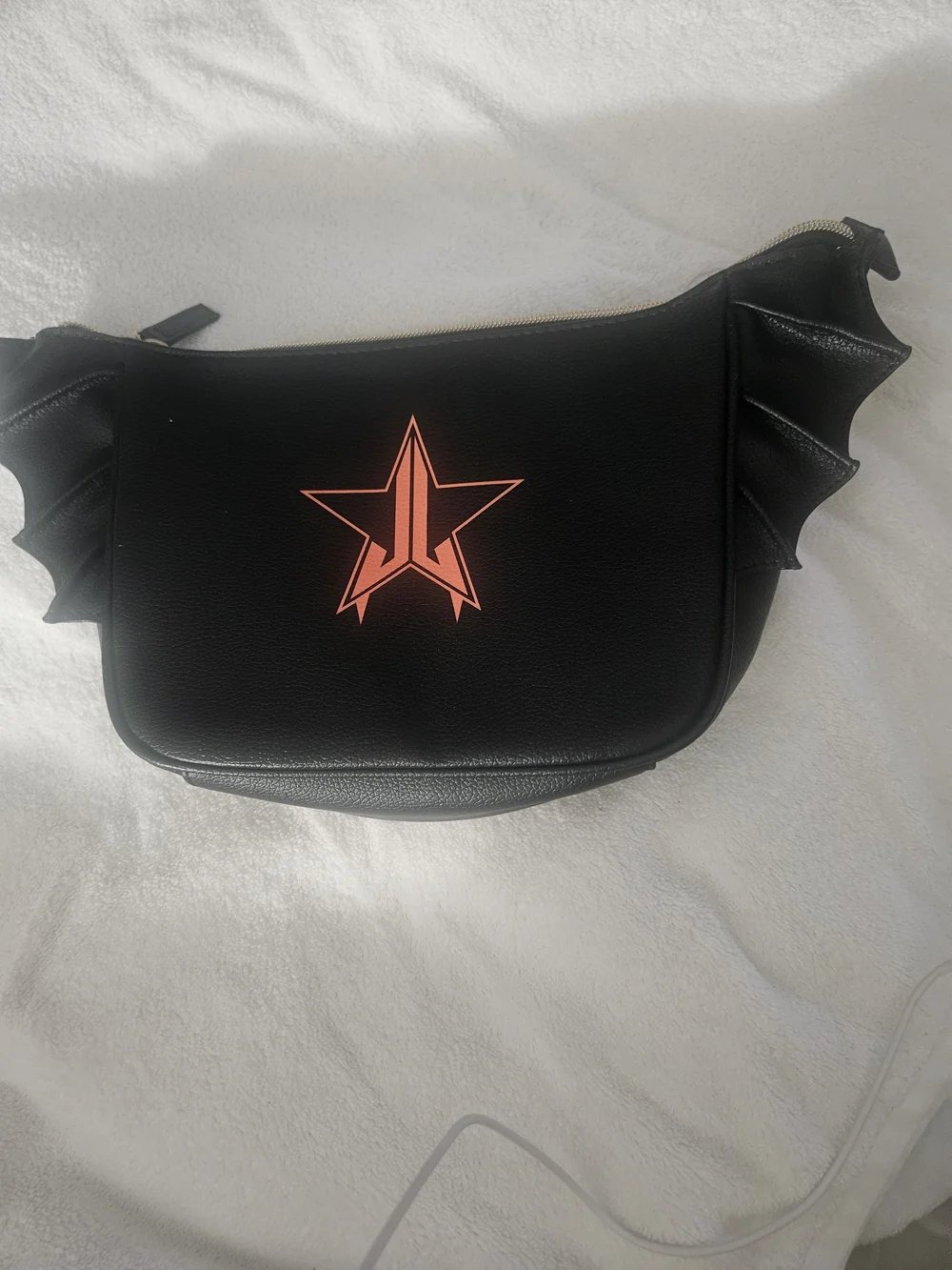 💞💚Jeffree Star Skin/makeup Bag - Black Star Logo Bag with Winged Sides -NWOT❤❤
